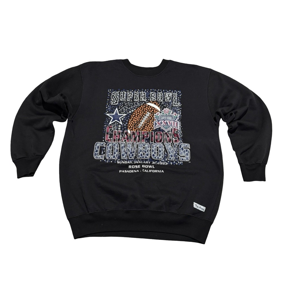 Vintage 93 Dallas Cowboys Super Bowl XXVII Championship Sweatshirt Sz LG 23 x 28